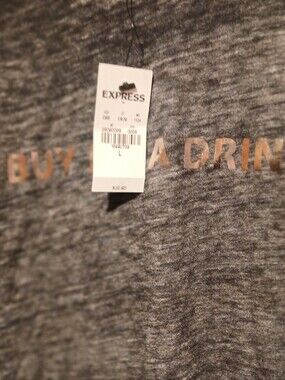 Express Gray Heather Tee with Bronze Foil Text